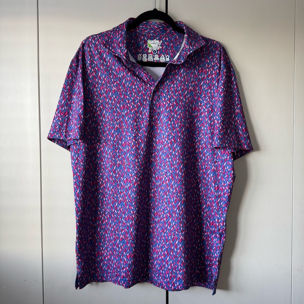 Tailorbyrd Men's Polo Shirt - Bold Purple and Blue Pattern